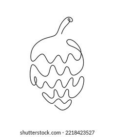 Hop vector single line art illustration