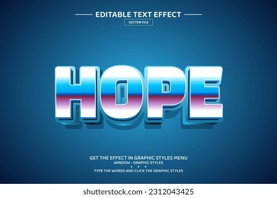 Hope 3D editable text effect template
