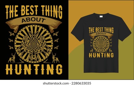 I hope the best about hunting illustration hunting with ribon vector tshirt design. this design will be best hunting design and will be trendy design.