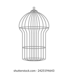 hope bird cage cartoon. surreal mind, door prison, life exit hope bird cage sign. isolated symbol vector illustration