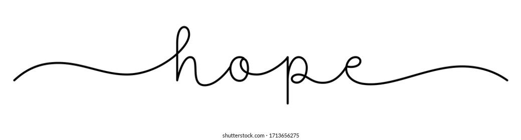 HOPE black vector monoline calligraphy banner with swashes