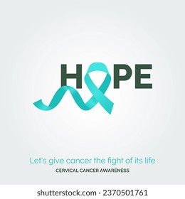 Hope Blooms in Stylish Vector Background Cervical Cancer Awareness