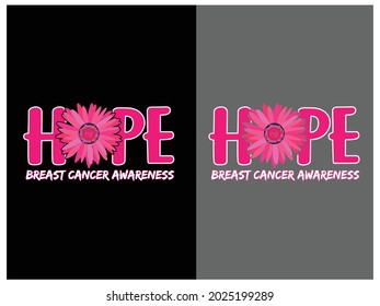 hope Breast Cancer Awareness Svg T-shirt design.