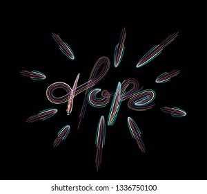 Hope Calligraphic Modern Font Style Text Vector illustration Design.