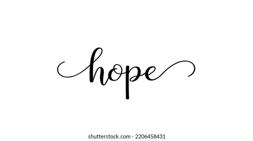 hope calligraphy text with swashes vector 