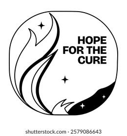 Hope for cancer hope, typographic glyph sticker 