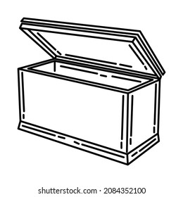 Hope chest Part of Furniture and Home Interior Hand Drawn Icon Set Vector.