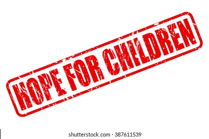 HOPE FOR CHILDREN RED STAMP TEXT ON WHITE