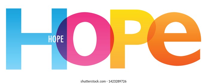 HOPE colorful vector concept word typography banner