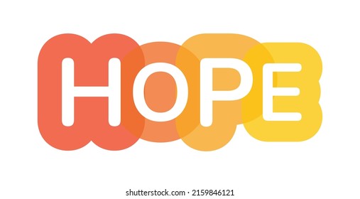 Hope - colorful vector typography banner