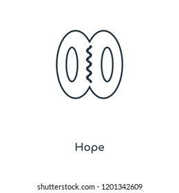 Hope concept line icon. Linear Hope concept outline symbol design. This simple element illustration can be used for web and mobile UI/UX.