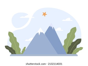 Hope concept. New beginning and faith in the future, support and kindness. Character find a way out of difficulties, recovery and salvation idea. Flat vector illustration.