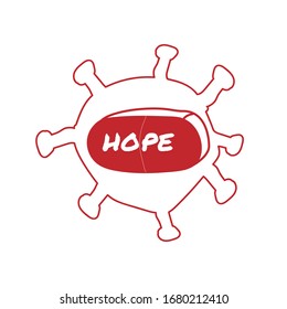 Hope coronavirus vector illustration