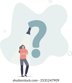 Hoffnung in der Krise, Lösung oder Chance in Problem oder Schwierigkeit, Idee Entdeckung, um Trouble concept.flat Design mit Menschen zu lösen.