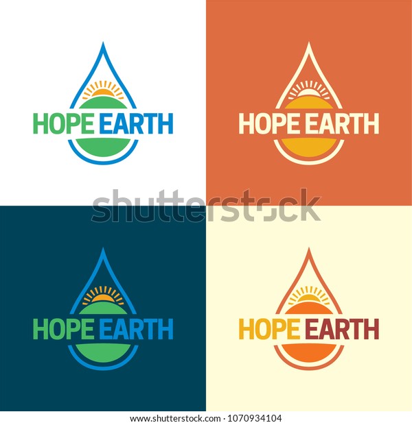 Hope Earth Sun Water Logo Icon Stock Vector Royalty Free 1070934104