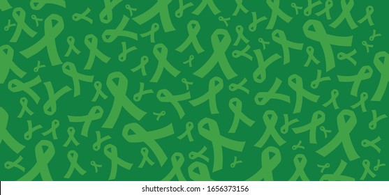 Hope, emerald green ribbon for scoliosis, mental health symbol and transplantation, organ donation. Liver cancer awareness day or month.  Solidarity or support concept. transplant, organ donors.