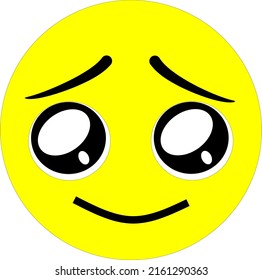 hope face emoticon icon vector
