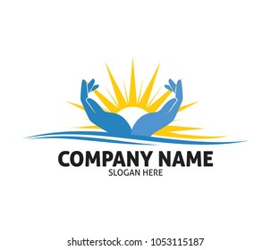 hope hand charity love compassion vector logo design template