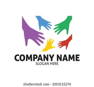 hope hand charity love compassion vector logo design template