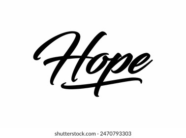 hope hand lettering vector handwritten calligraphy composition hope word text