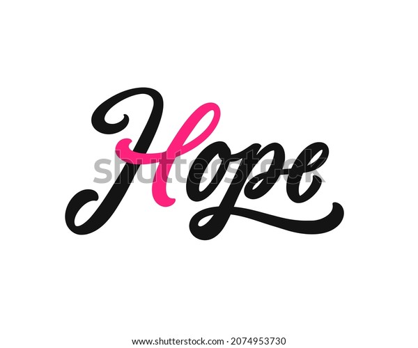 Hope Handwriting Lettering Breast Cancer Survivor Stock Vector (Royalty ...