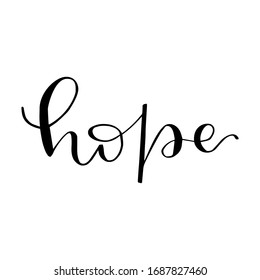 Hope - handwritten text vector modern calligraphy 