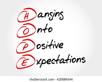 HOPE - Hanging Onto Positive Expectations, acronym concept