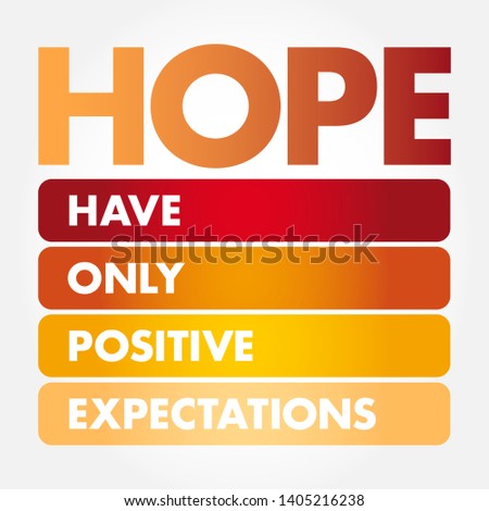 HOPE - Hanging Onto Positive Expectations acronym, concept background