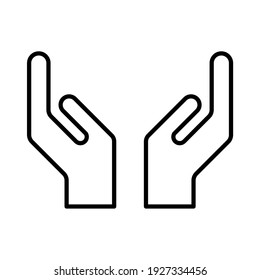Hope icon, human hand with empty symbol,  help and protection  graphic design, support vector illustration .