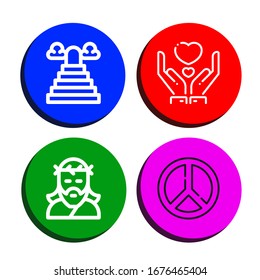 hope icon set. Collection of Heaven, Give, Jesus, Peace icons