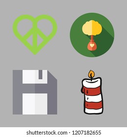 hope icon set. vector set about peace, save, ecologism and candle icons set.