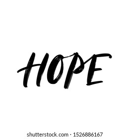 HOPE. MENTAL HEALTH. VECTOR HAND LETTERING TYPOGRAPHY