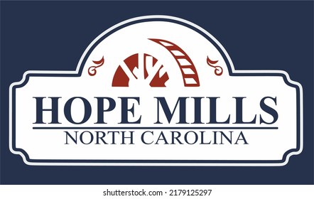 Hope Mills North Carolina with blue background 