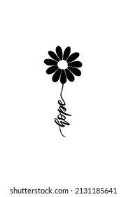 Hope motivational vector lettering with flower daisy isolated on white background. Hand drawn typography phrase for t shirt print, poster, card, sticker, mug, phone case.