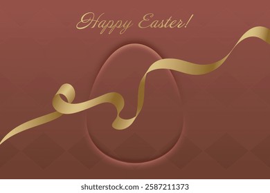 Hope and Renewal. Easter Sunday, golden ribbon, soft red background, Christs resurrection, divine love, blessings, church gathering, faith, spiritual transformation, peace.