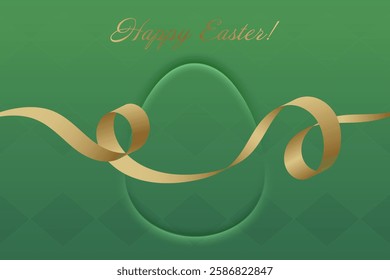 Hope and Renewal. A golden ribbon shines over a fresh green Easter background, representing the beauty of faith, new beginnings, and holiday joy.