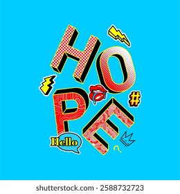 hope slogan simple design vector