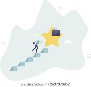 Hope to success in business, accomplishment or reaching business goal, reward and motivation concept. character life .