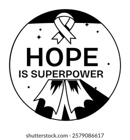 Hope is superpower typography sticker in glyph style