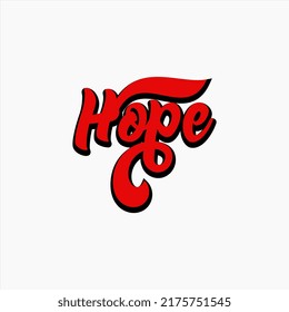 Hope text art Calligraphy simple isolated color typography design