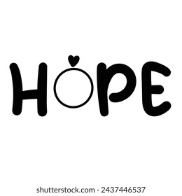 Hope Text Banner isolated on transparent background. Hand drawn vector art.