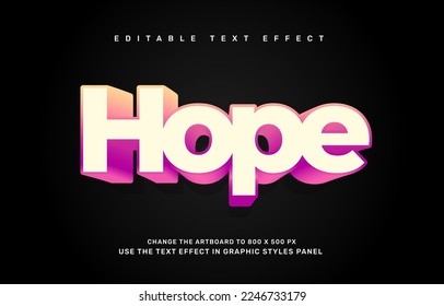 Hope text effect vector design
