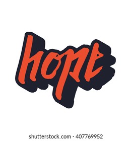 hope typography style with outline and long shadow