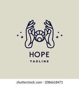 Hope vintage monoline hand simple logo for brand and company	