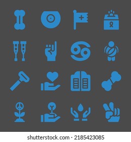 hope web icons. Bone and Breast, Donation and Childhood symbol, vector signs