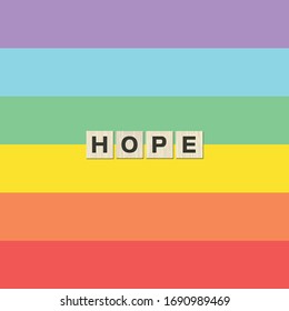 Hope and wish rainbow flag. Social and global impact