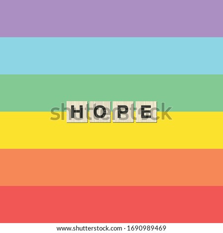 Hope and wish rainbow flag. Social and global impact