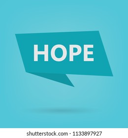 hope word on sticker- vector illustration