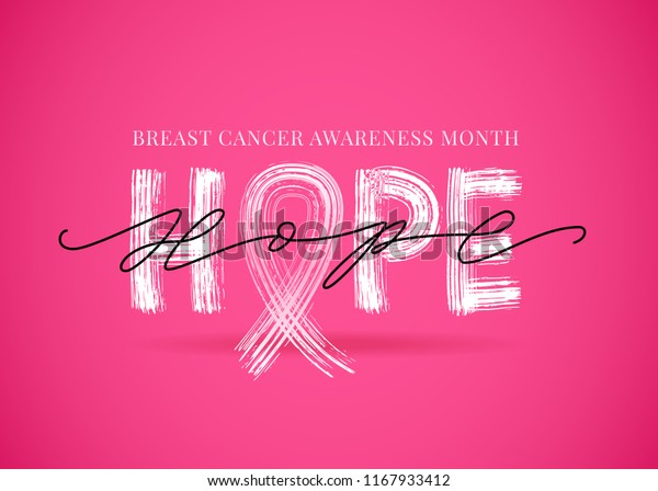 Hope Word Pink Ribbon Symbol Breast Stock Vector (Royalty Free ...