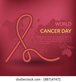 Hope world ribbon poster event cancer day, awareness charity abstract , illustration poster treatment support female charity medical , day disease isolated emblem element medicine
